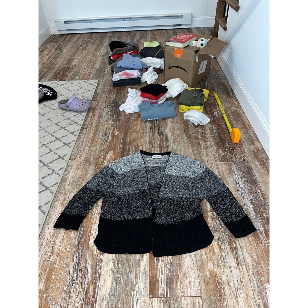 Women’s Alfred Dunner Grey & Black Cardigan Size Large